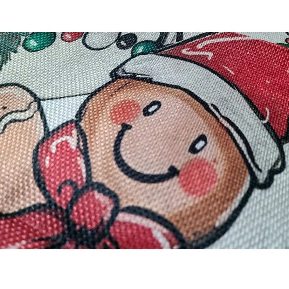 Christmas Table Runner Snowman Gingerbread Decor Holiday Decorative Cloth 13x48